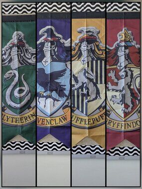 Set of 4 Harry Potter Wall Banners - Large Size 30" x 50" - Indoor Fabric Banner